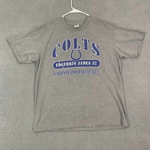 Vintage Indianapolis Colts Shirt Mens XL Edgerrin James 32 NFL 1999 Gray Tee‎